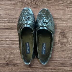 Giorgio Brutini Woven Black Slip On Loafers, With Tassels Mens Size 13.